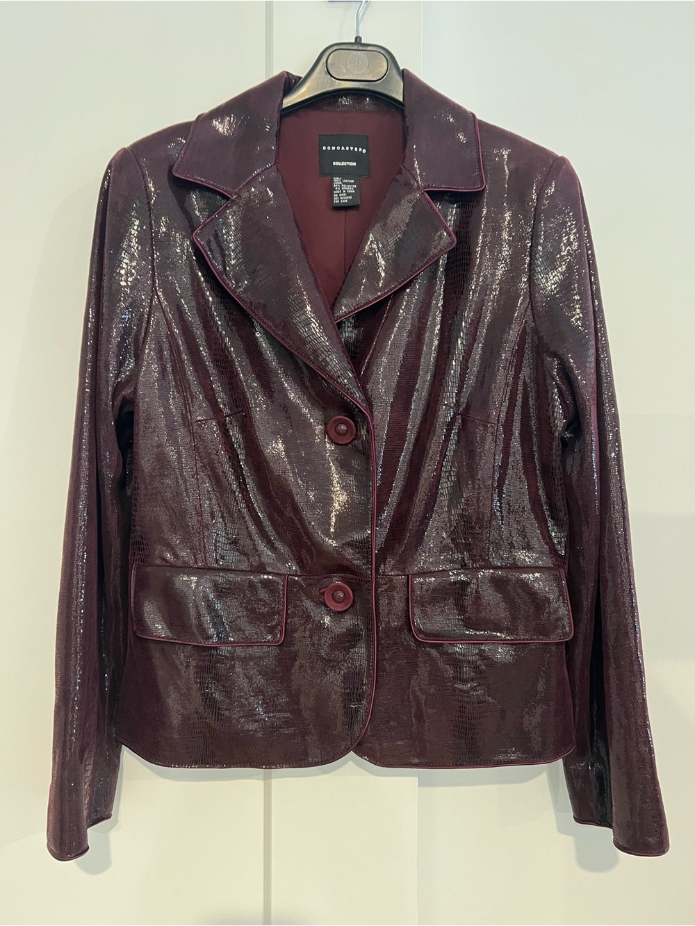 Doncaster Shiny Burgundy Notch Lapel Blazer l 12